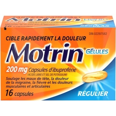 Motrin Capsules en gel liquide 200 mg 16 ea, 0,50 $/1ch