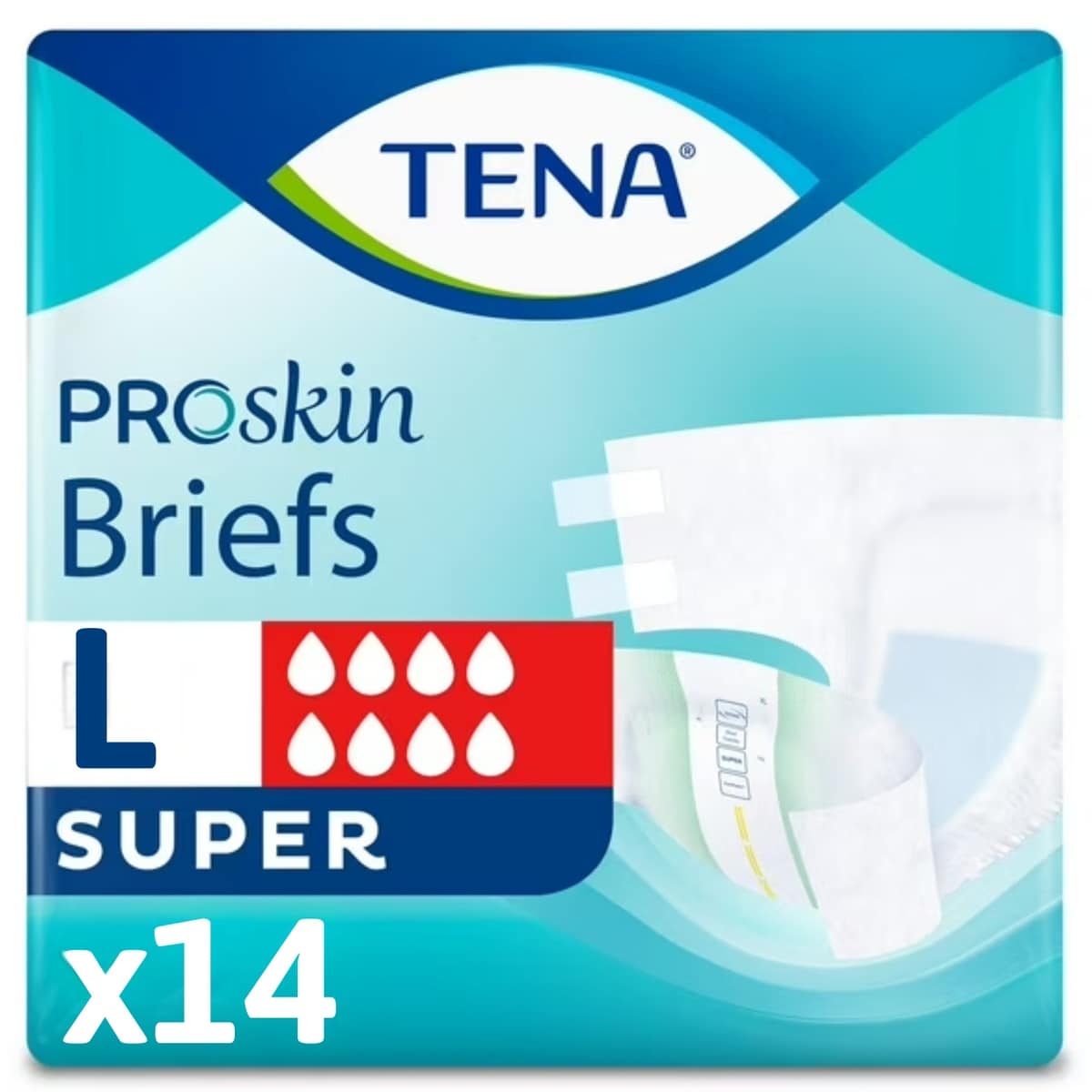 Tena Proskin Super Incontinence Briefs, Large, 14 Count 14 ea, $1.50/1ea