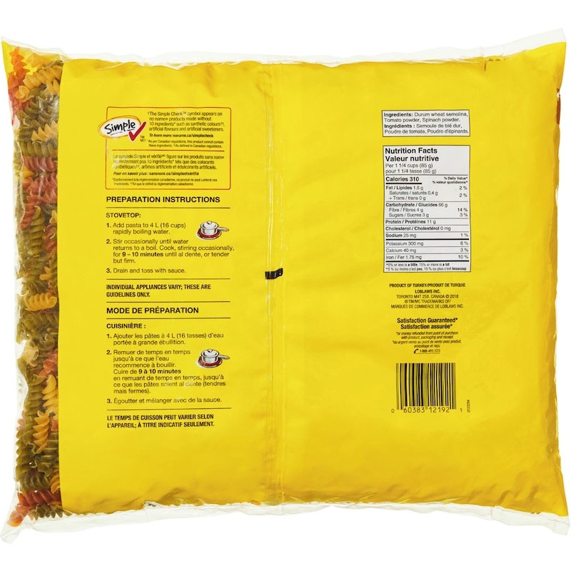 Tricolour Rotini Club Size