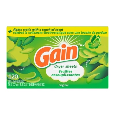 Gain Feuilles d’assouplissant textile, parfum Original, 120 feuilles 120 ea, 0,05 $/1ch