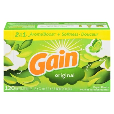 Gain Feuilles assouplissantes, parfum Original, 120 unités 1 ea, 0,08 $/1ch
