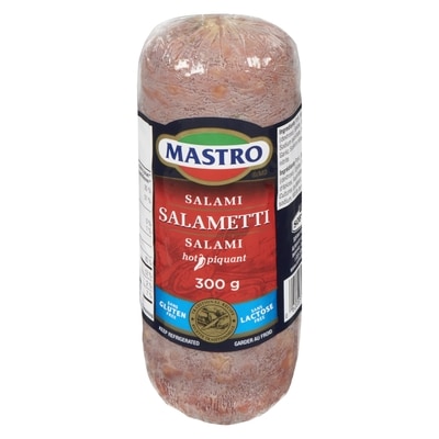 Mastro Salametti Hot Chub     300 g, $43.30/1kg $4.33/100g