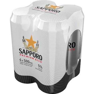 Sapporo Beer Cans (ID required at pick-up) 4x500.0 ml, $0.75/100ml