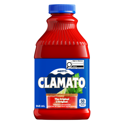 Mott's Clamato, Original 945 ml, $0.40/100ml