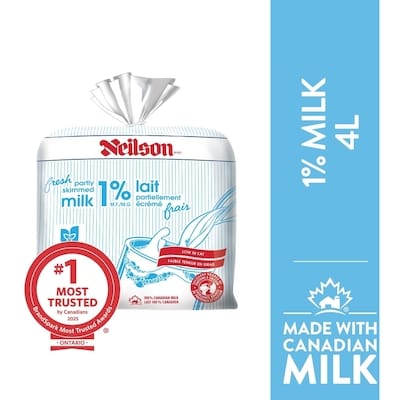 Neilson 1% Milk 4 l, $0.16/100ml