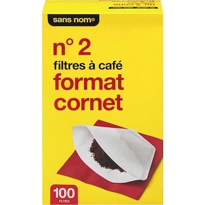 Sans Nom Filtres à café genre cornet, nº 2 100 ea, 0,03 $/1ch
