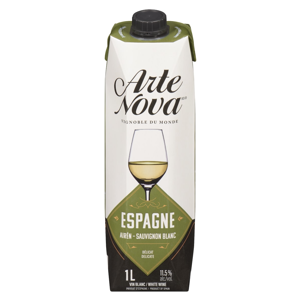 Arte Nova Vin blanc espagnol Sauvignon Blanc (Pièce d’identité requise au moment du ramassage) 1 l, 1,25 $/100ml