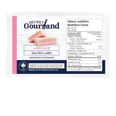 null Salted Lard $12.13/1kg $5.50/1lb