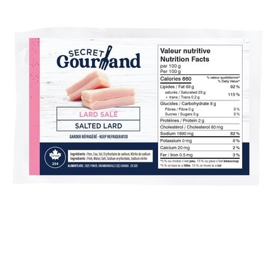null Lard salé 12,13 $/1kg 5,50 $/1lb