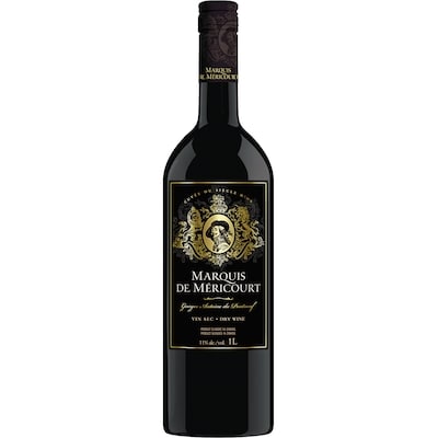 Marquis De Mericourt Vin rouge sec Marquis de Mericourt Georges Antoine du Pontneuf (Pièce d’identité requise au moment du ramassage) 1 l, 1,40 $/100ml
