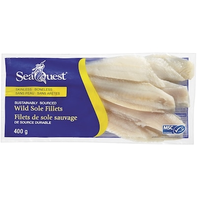 Seaquest Sole Fillets, Skinless Boneless 400 g, $1.88/100g