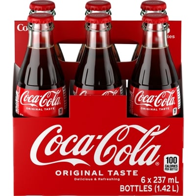 Coca-Cola Cola Glass Bottles 6x237.0 ml, $0.67/100ml