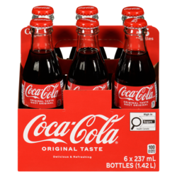 Coca-Cola Cola Glass Bottles 6x237.0 ml, $0.53/100ml