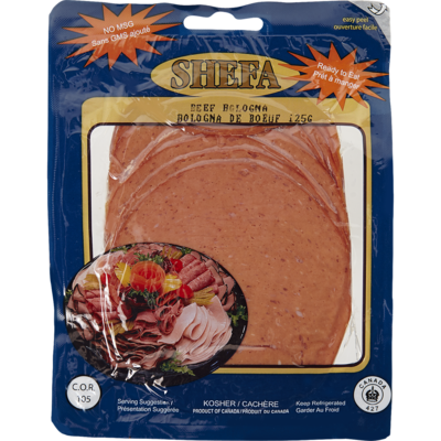Shefa Kosher Beef Bologna      125 g, $3.19/100g