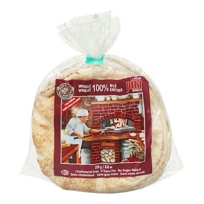 Fancy Pokket Whole Wheat Pita, Small 250 g, $1.32/100g