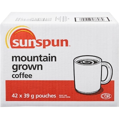 Sunspun Roasted Coffee 42x39.0 g, $3.36/100g