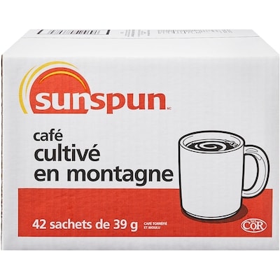 Sunspun Café torréfié 42x39.0 g, 3,36 $/100g
