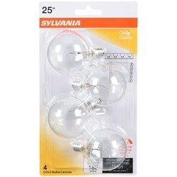 Sylvania Ampoule sphérique G16 de 25 W, transparent 4 ea, 1,38 $/1ch