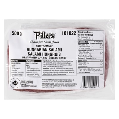 Pillers Hungarian Salami 500 g, $19.98/1kg $2.00/100g