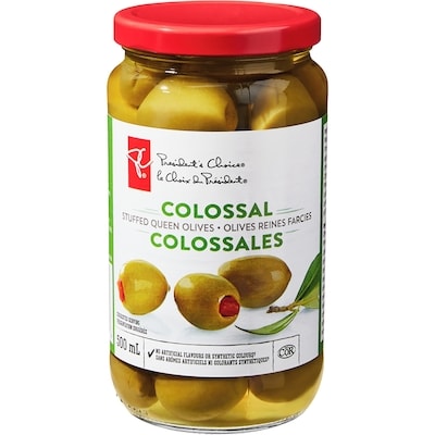 President's Choice Colossal Stuffed Queen Olives 500 ml, $1.20/100ml
