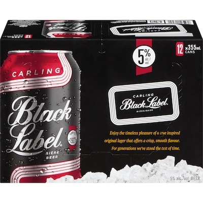 Black Label Lager (ID required at pick-up) 12x355.0 ml, $0.42/100ml
