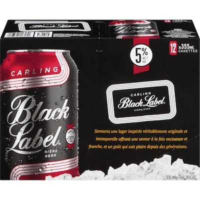 Black Label Lager blonde (Pièce d’identité requise au moment du ramassage) 12x355.0 ml, 0,42 $/100ml