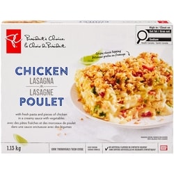 President's Choice Chicken Lasagna 1.13 kg, $1.06/100g