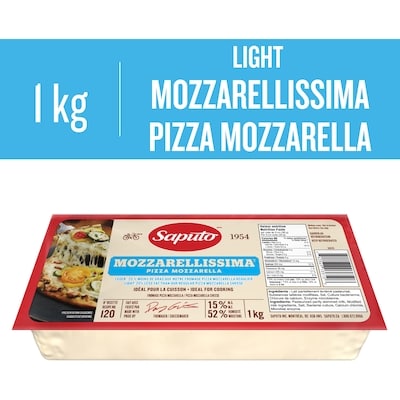 Saputo Light Mozzarellissima Pizza Mozzarella Cheese 1 kg, $1.80/100g