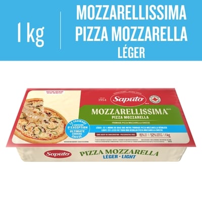 Saputo Fromage Mozzarellissima pizza mozzarella léger 1 kg, 1,60 $/100g