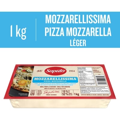 Saputo Fromage Mozzarellissima pizza mozzarella léger 1 kg, 1,80 $/100g