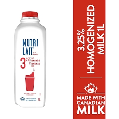 Nutrilait 3.25% Homogenized Milk 1 l, $0.24/100ml