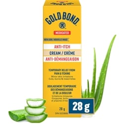 Gold Bond Medicated Crème anti-démangeaison, coupures, brûlures et piqûres d’insectes 28 g, 26,75 $/100g