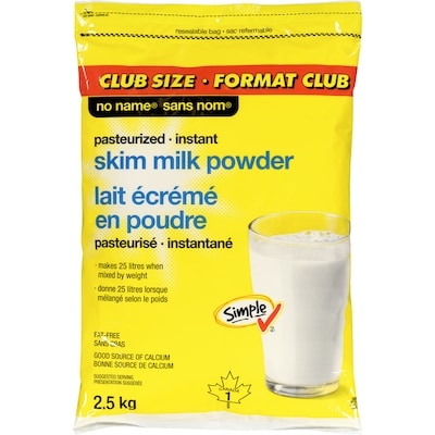 No Name Pasteurized Instant Skim Milk Powder 2.5 kg, $1.28/100g