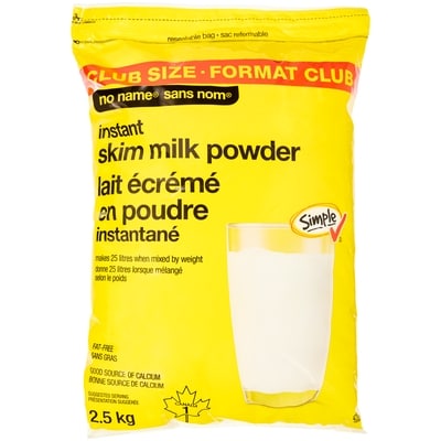 No Name Pasteurized Instant Skim Milk Powder 2.5 kg, $1.26/100g