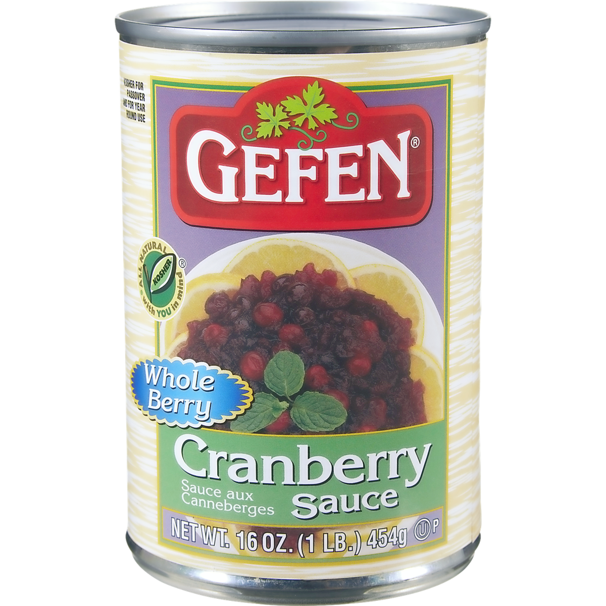 Gefen Sauce aux canneberges entières casher 454 g, 0,99 $/100g