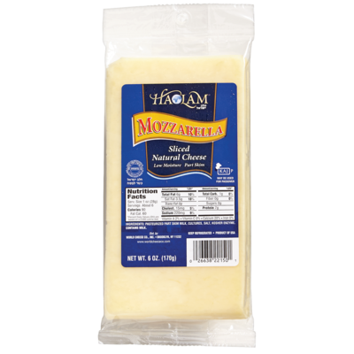 Haolam Fromage mozzarella cachère, tranché 170 g, 4,99 $/100g