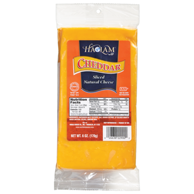 Haolam Cheese, Kosher Sliced, White Cheddar 170 g, $5.29/100g