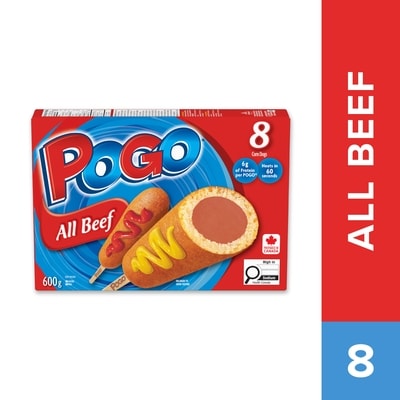 Pogo Saucisses tout bœuf sur bâtonnet 600 g, 1,67 $/100g
