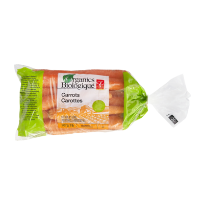 PC Organics Organic Carrots, 2 lb Bag 907 g, $0.44/100g