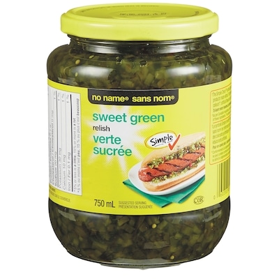 No Name Sweet Green Relish 750 ml, $0.40/100ml