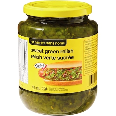 Sans Nom Relish verte sucrée 750 ml, 0,40 $/100ml