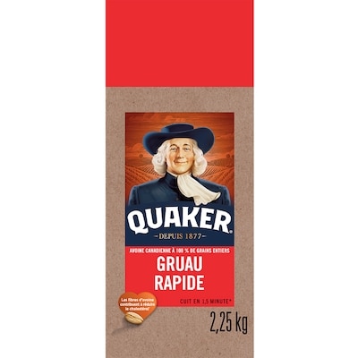 Quaker Gruau rapide 2.25 kg, 0,40 $/100g
