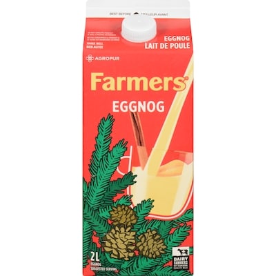 Farmers 3.8% Egg Nog 2 l, $0.30/100ml