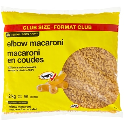 No Name Elbow Macaroni Pasta 2 kg, $0.25/100g