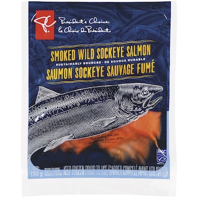 President's Choice Smoked Wild Sockeye Salmon 150 g, $8.66/100g
