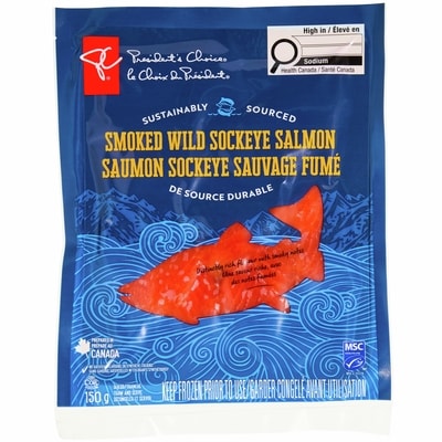 President's Choice Smoked Wild Sockeye Salmon 150 g, $8.67/100g