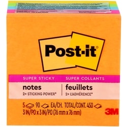 Super Sticky Notes, Energy Boost Colours, 3 in x 3 in