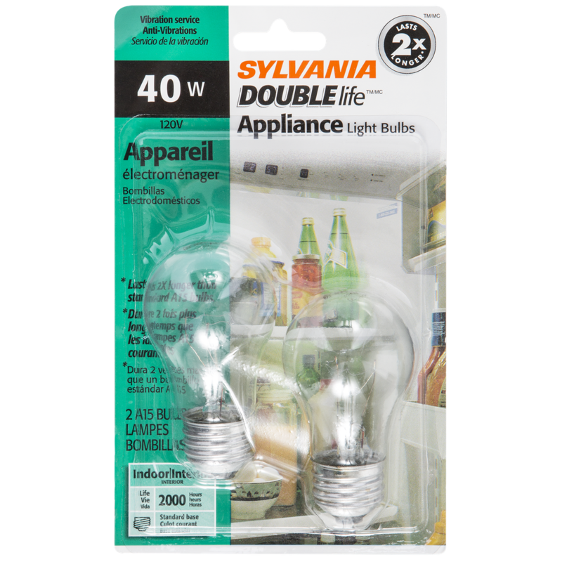 A15 Double Life Appliance 40W Light Bulbs, Clear