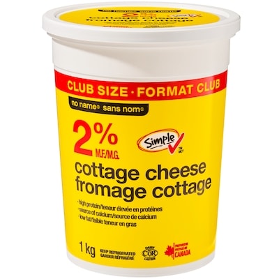 No Name 2% Cottage Cheese 1 kg, $0.80/100g