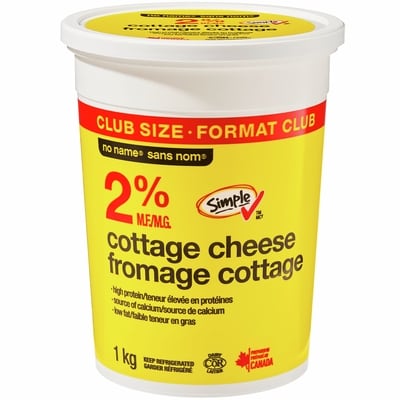 Sans Nom Fromage cottage 2%  1 kg, 0,80 $/100g